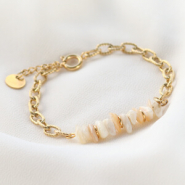 Inspiratiesets Maak trendy armbanden met stainless steel jasseron en natuur steen kralen