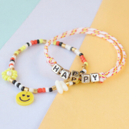Inspiratiesets Vrolijke sieraden ontwerpen met de kleurrijke smiley Plexx bedels en tussenstukken