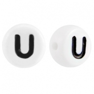 Letterkralen van acryl letter U Wit