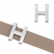 DQ metaal letter schuiver "H" Ø10.3x2.3mm Antiek zilver (nikkelvrij)