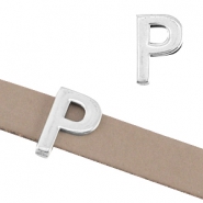 DQ metaal letter schuiver "P" Ø10.3x2.3mm Antiek zilver (nikkelvrij)