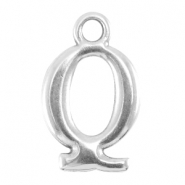 DQ metalen letter bedel Q Antiek zilver (nikkelvrij)