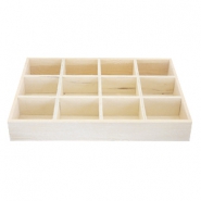 Sieraad display hout 12-vaks Natural (natuurlijke kleur van het hout)