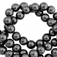 Hematite kralen rond 8mm Anthracite grey