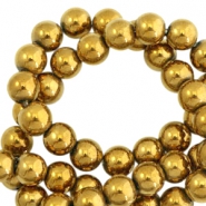 Hematite kralen rond 8mm Gold