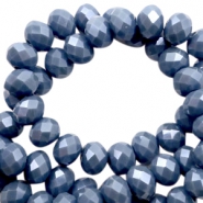 Top Facet kralen 4x3mm disc Air force blue