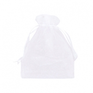 Sieraad zakje organza 9x12cm White