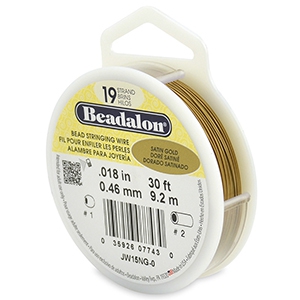 Beadalon Rijgdraad 19 draads 0.46mm Satin Gold