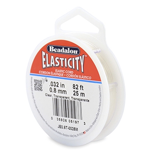 Beadalon elastiek rijgdraad 0.8mm 25 meter Clear