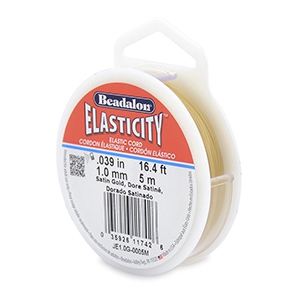 Beadalon elastiek rijgdraad 1.0mm 5 meter Satin Gold