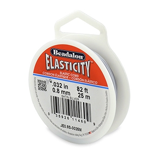 Beadalon elastiek rijgdraad 0.8mm 25 meter Satin Silver