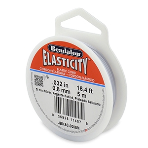 Beadalon elastiek rijgdraad 0.8mm 5 meter Satin Silver