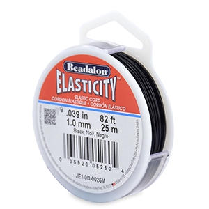 Beadalon elastiek rijgdraad 1.0mm 25 meter Black