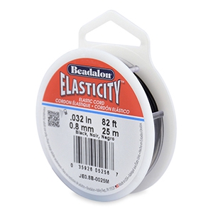 Beadalon elastiek rijgdraad 0.8mm 25 meter Black
