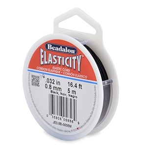 Beadalon elastiek rijgdraad 0.8mm 5 meter Black