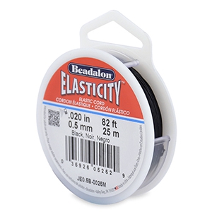 Beadalon elastiek rijgdraad 0.5mm 25 meter Black