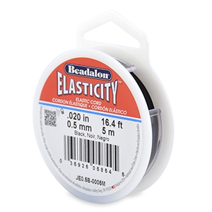 Beadalon elastiek rijgdraad 0.5mm 5 meter Black