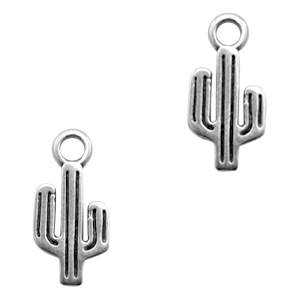 Bedels DQ metaal cactus Antiek zilver (nikkelvrij)