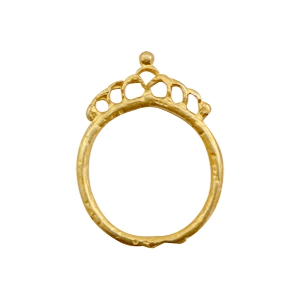 Bedels TQ metaal ring 26mm met kroon Goud (nikkelvrij)