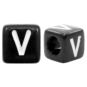 Letterkralen van acryl letter V Zwart