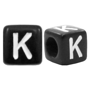 Letterkralen van acryl letter K Zwart