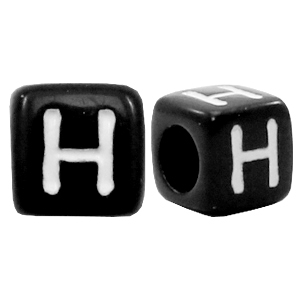 Letterkralen van acryl letter H Zwart
