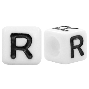 Letterkralen van acryl letter R Wit