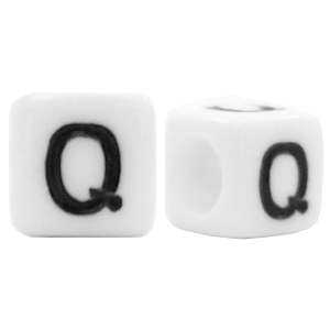 Letterkralen van acryl letter Q Wit