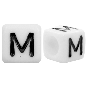 Letterkralen van acryl letter M Wit