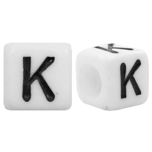 Letterkralen van acryl letter K Wit
