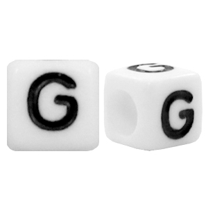 Letterkralen van acryl letter G Wit