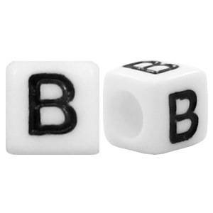 Letterkralen van acryl letter B Wit
