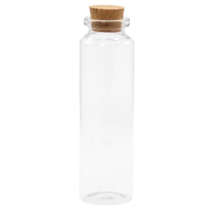 Wensflesje met kurk 10x3cm Transparant