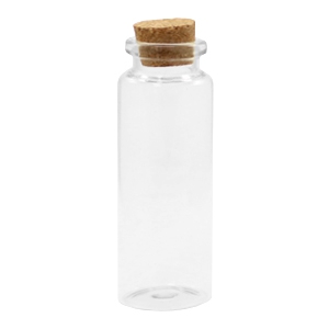 Wensflesje met kurk 8x3cm Transparant