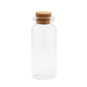 Wensflesje met kurk 7x3cm Transparant