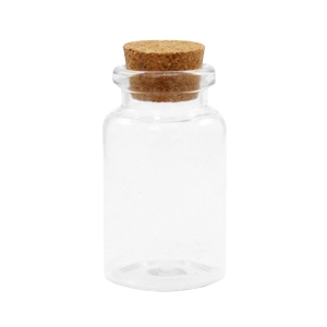 Wensflesje met kurk 5x3cm Transparant