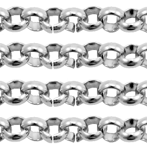 Roestvrij stalen (RVS) Stainless steel onderdelen jasseron 4mm Antiek zilver