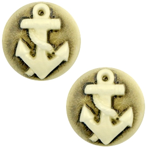 Cabochon basic camee 20mm anker Black-antique gold