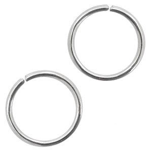 Roestvrij stalen (RVS) Stainless steel onderdelen buigringen 10mm Antiek zilver