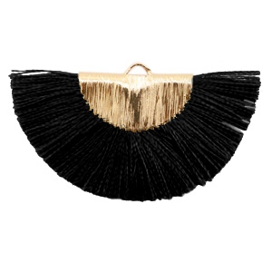 Kwastjes hanger Gold-black