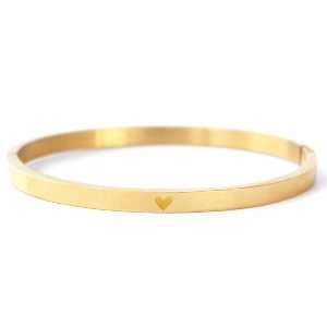 Roestvrij stalen (RVS) stainless steel armbanden met hart Goud