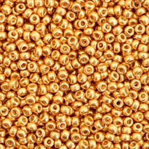 Miyuki rocailles 11/0 Duracoat galvanized yellow gold 11-4203