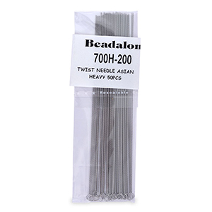 Beadalon twisted rijgnaalden Asian heavy 50st. Zilver