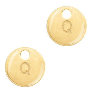 Basic Quality metalen bedels initial Q Goud (nikkelvrij)