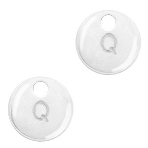 Basic Quality metalen bedels initial Q Antiek zilver (nikkelvrij)