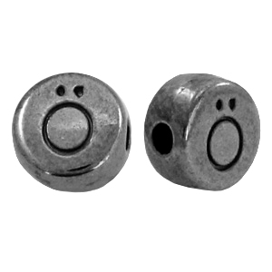 DQ metalen letterkraal &Ouml; Zilver antraciet (nikkelvrij)