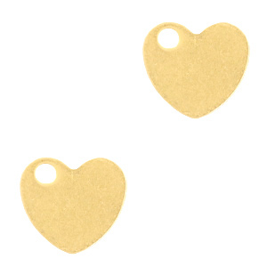 Roestvrij stalen (RVS) stainless steel bedels hart Goud