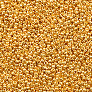 Miyuki rocailles 15/0 Duracoat galvanized yellow gold 15-4203