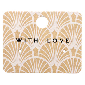 Sieraden kaartjes 'with love' Art Deco Brown