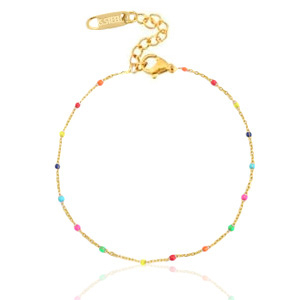 Roestvrij stalen (RVS) Stainless steel armbanden rainbow Goud